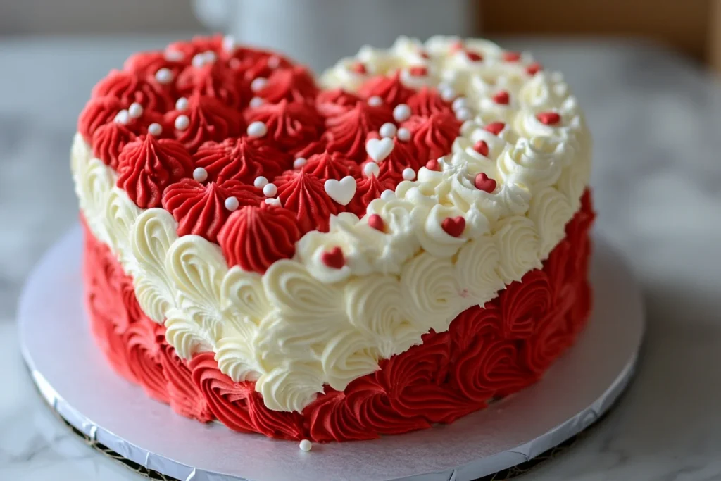 Heart cake with frosting