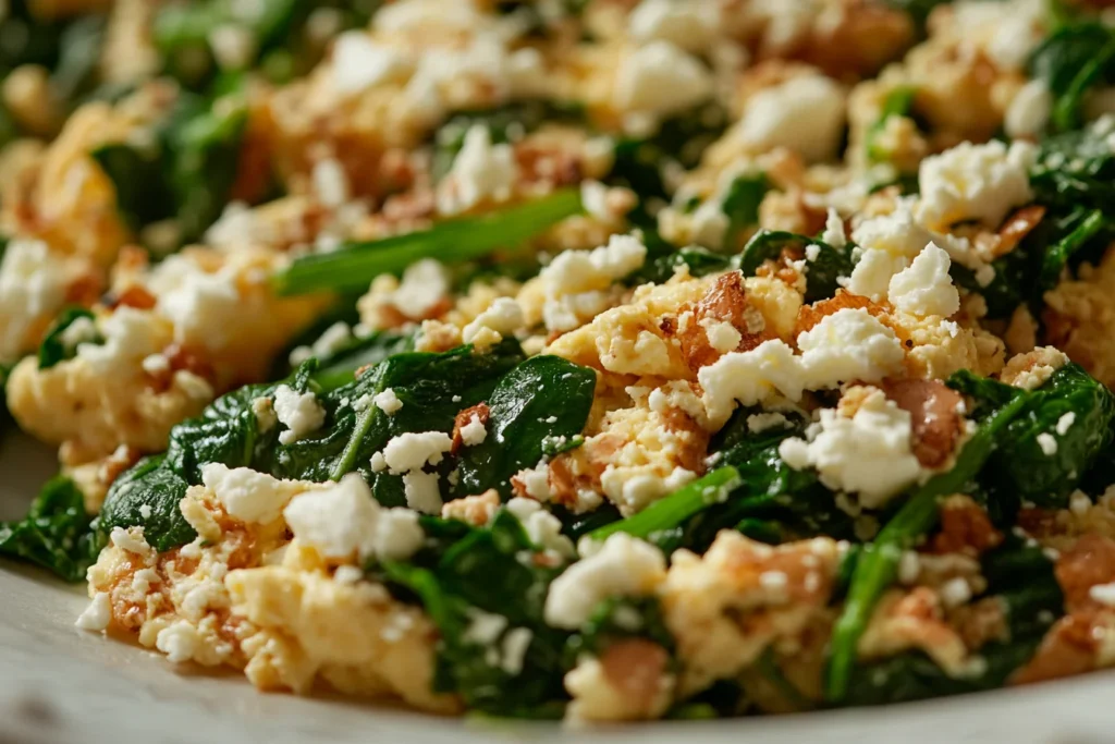 Scrambled eggs with spinach recipe