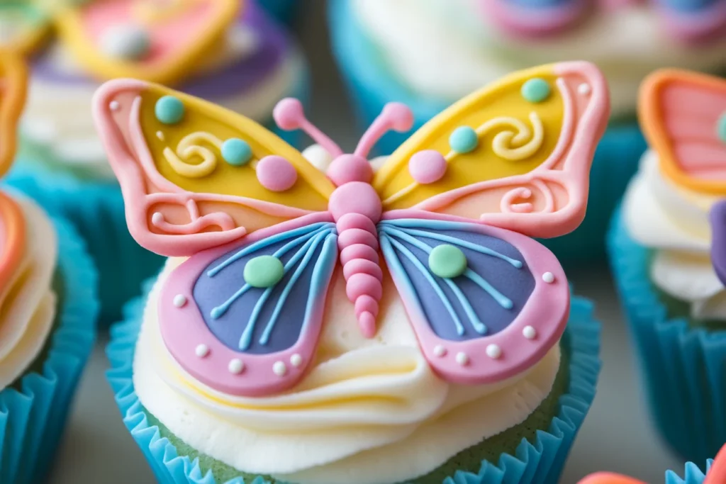 "Decorated butterfly cupcakes"