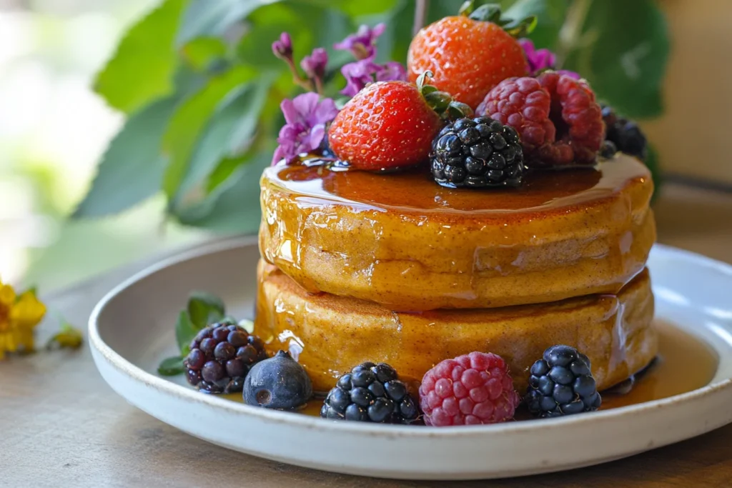 Fluffy vegan pancake recipes stack