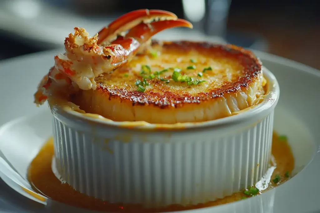 Crab brulee recipe served elegantly