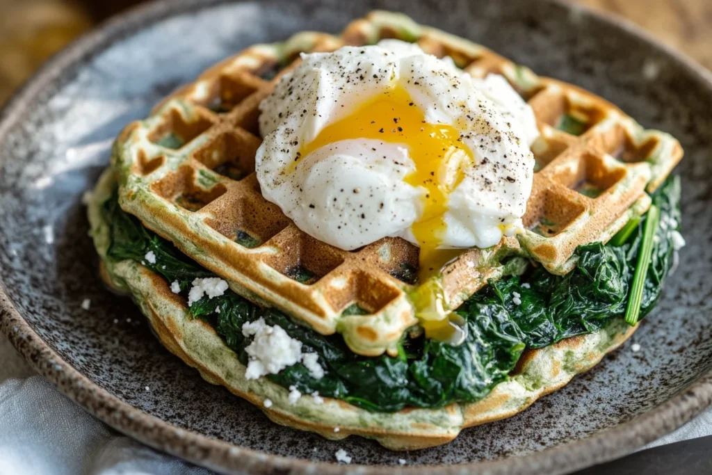 Spinach and Feta Waffles