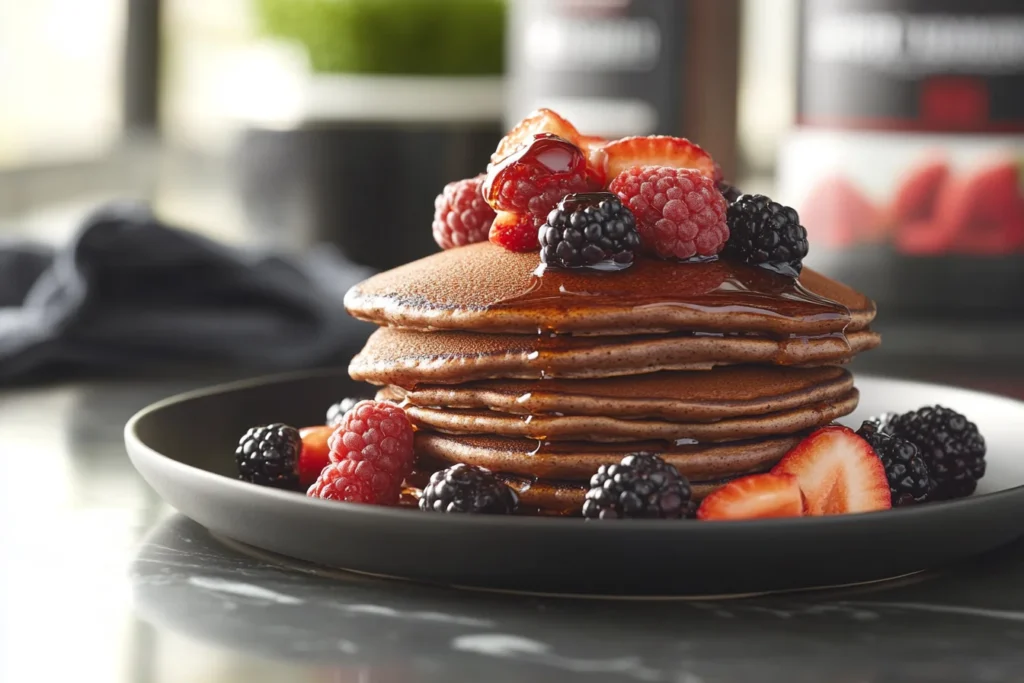 Stack of Krusteaz Protein Pancakes