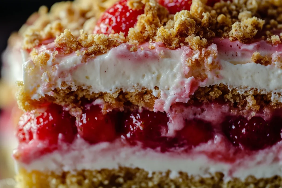 Strawberry crunch cake