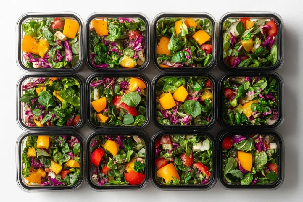 Prepped Happy Fridge Salad for meal planning