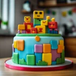 Roblox-themed cake design