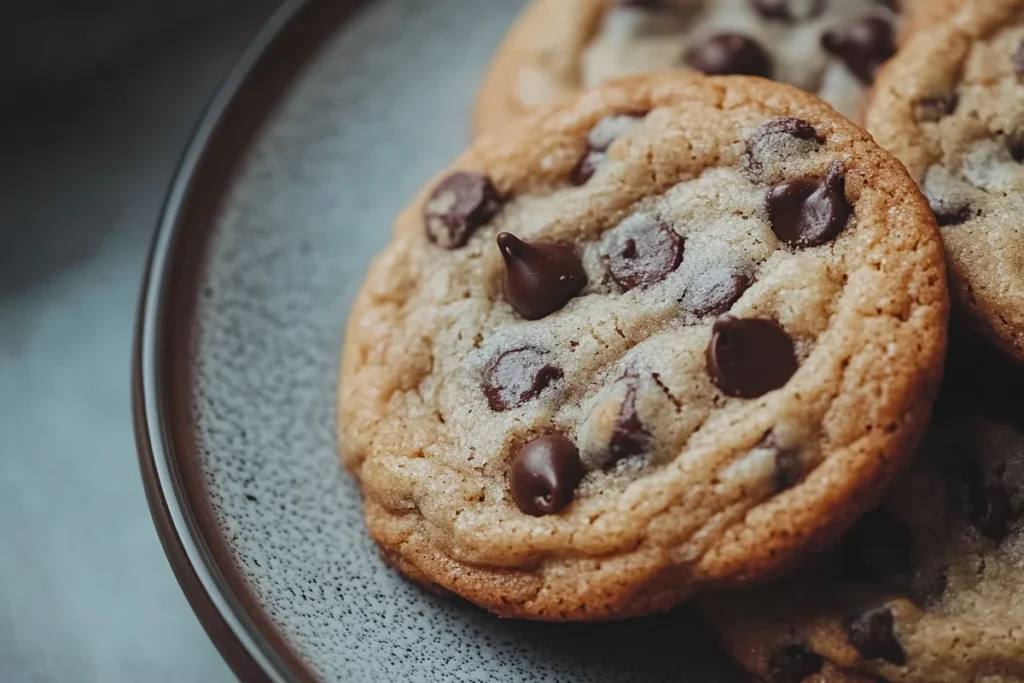 Soft and chewy cookies on a plate