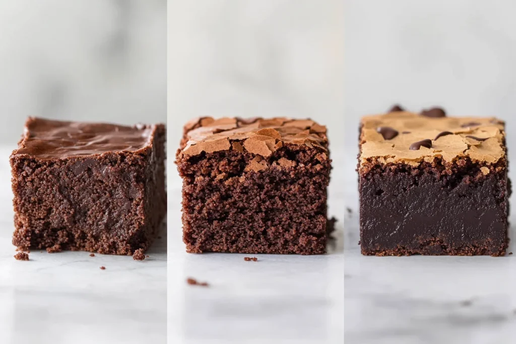 Fudgy vs. cakey brownies comparison