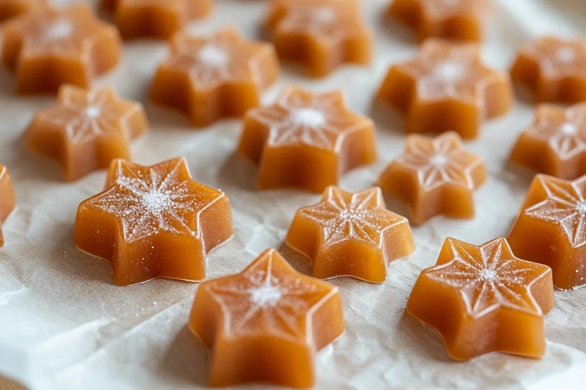 Traditional Dalgona candy with pressed shapes